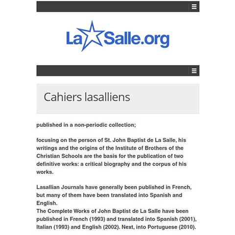 Cahiers Lasalliens