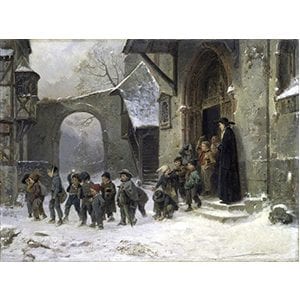 Painting - Children Leaving School - Benjamin Vautier (1829-1898)